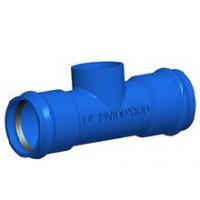 Ductile iron double socket tee with thread branch for PVC pipe